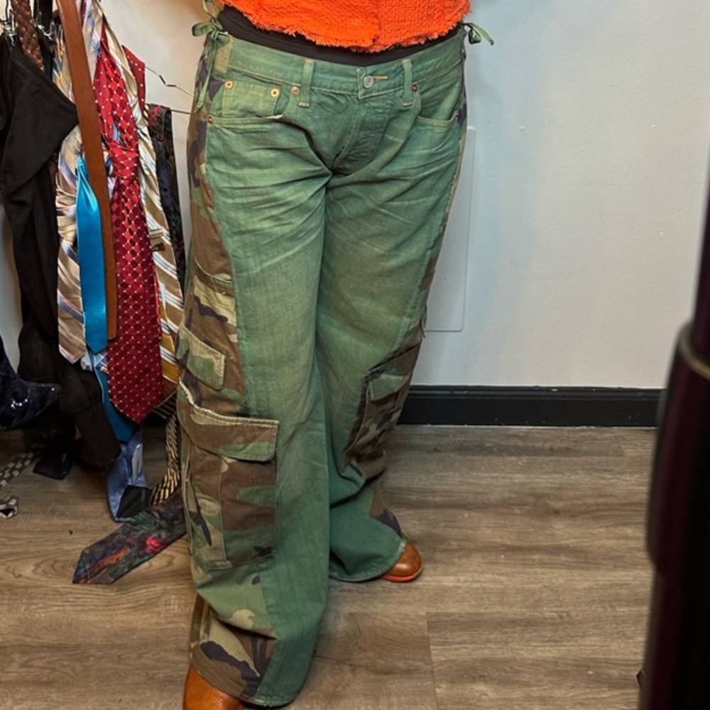 Levi’s Combined with Green BDUs Camo Pants